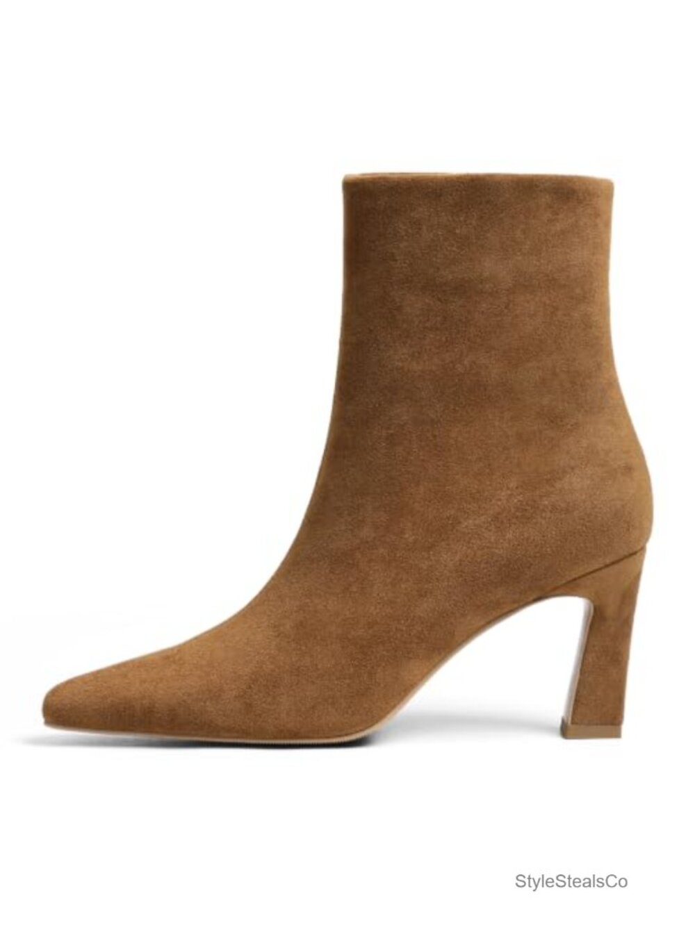 Kitten Heel Ankle Booties Faux Suede Side Zipper Pointed Toe Fall Dressy